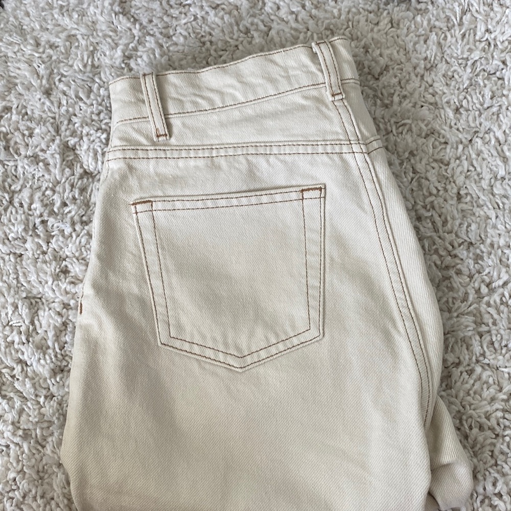 Reformation Cynthia High Rise Straight Jeans in Bone